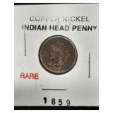 *1889 Cooper nickel Indian head penny