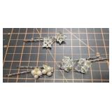 Earring Hairpins, vintage (one needs glued)