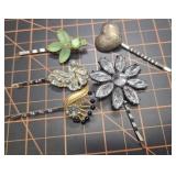 Brooch hairpins, vintage