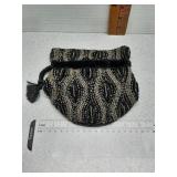 *Black Beaded drawstring pouch