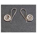 * Handmade Karen Hill Tribe silver spiral earrings