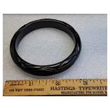 * Black Bakelite (?) bangle bracelet