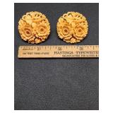 * Mid-century celluloid clip-on earrings