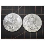 2 qty 2010 1oz .999 Silver Eagles