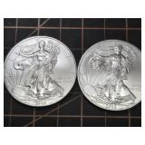2 qty 2009 1oz .999 Silver Eagles