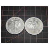 2 qty 2003 1oz .999 Silver Eagles