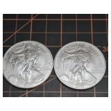 2 qty 2003 1oz .999 Silver Eagles