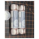 2 rolls 2005 P/D Buffalo nickels Westward Journey