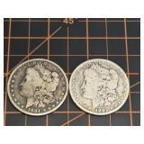 1881 O, 1901 O Morgan silver dollars