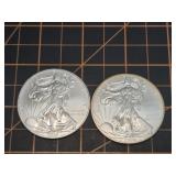 2 qty 2009 1oz .999 Silver Eagles