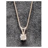 * Clear crystal pendant w/sterling silver chain