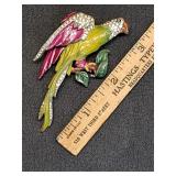 Vintage parrot brooch