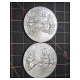 2 qty 2009 1oz .999 Silver Eagles