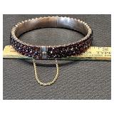 * Bohemian Garnet bangle bracelet vintage