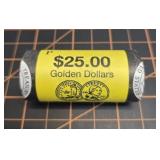 2002 P gold dollar coins mint roll 25ct