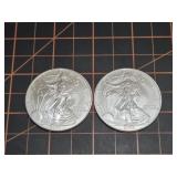 2 qty 2003 1oz .999 Silver Eagles