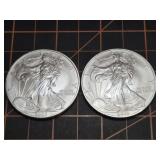 2 qty 2003 1oz .999 Silver Eagles