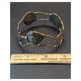 * Mid-century Brutalist Spanish coin bronze cuff