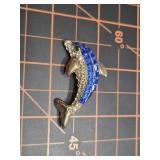 Rhinestone dolphin brooch New old stock