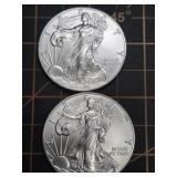 2 qty 2017 1oz .999 Silver Eagles