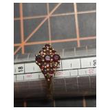 Garnet ring, Sz 8.5 gold plated vintage