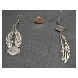 * Harley Davidson mismatched pierced earrings