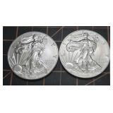 2 qty 2017 1oz .999 Silver Eagles
