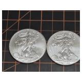 2 qty 2009 1oz .999 Silver Eagles