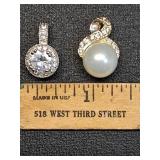 * Cubic zirconia & faux pearl pendants (2)