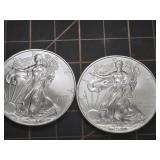 2 qty 2009 1oz .999 Silver Eagles