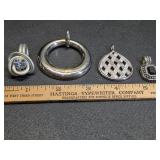 * Silver tone pendants (4)