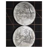 2 qty 2010 1oz .999 Silver Eagles