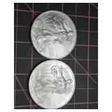 2 qty 2009 1oz .999 Silver Eagles