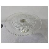 Silver and glass cake stand vintage