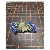 Coro Duette blue Moon glow Brooch vintage