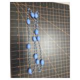 Blue glass bead necklace antique