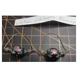 Cloisonne earrings, vintage