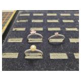 Rings size 10, silver tone