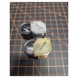 2 jewelery loupes various powers