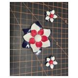 Enameled, patriotic jewelry, branch and earrings