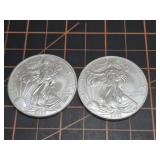 2 qty 2003 1oz .999 Silver Eagles