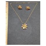 * Choker flower necklace & matching pierced