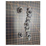 Juliana Hermatite cabochon bracelet earring set