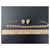 Enameled Flowered Necklace & Earrings