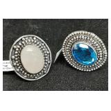 *Rings rose quartz  sz 6 & blue Topaz sz 8