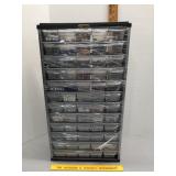 Storage cabinet & contents vintage beads & other