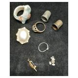 * Alpha Kappa Gamma pin, brooch, rings Mickey