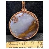 * Handmade copper wire wrapped agate cabochon