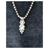 * Rhinestone teardrop pendant necklace