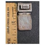 *Druzy quartz stone sterling silver hinged slide